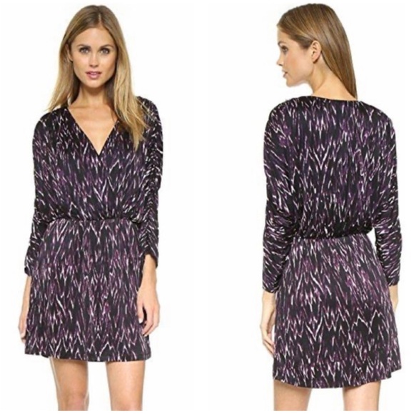 Parker Catalina Dolman Fit Long Sleeve V-neck Mini Dress size Small - Picture 2 of 10